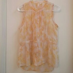 Frenchi Sleeveless Yellow and Cream Blouse